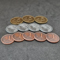 Set of generic metal coins of value 1, 2, 5 for board games 27