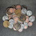 Set of generic metal coins of value 1, 5, 10, 20 for board games 24