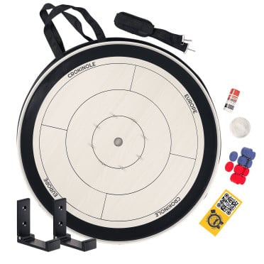 Pack Crokinole 'Lite' Complet + Sac de Transport & Kit de fixation mural