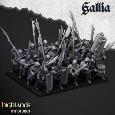 Highlands Miniatures - Gallia - Gallia Men at Arms with EMC