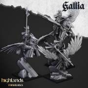 Highlands Miniatures - Gallia - Gallia Knigths on Pegasus with EMC