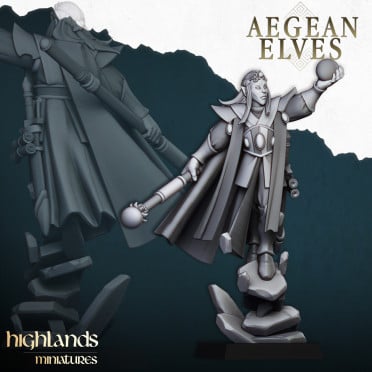 Highlands Miniatures - Aegean Elves -  Elf Mage