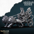 Highlands Miniatures - Aegean Elves - Nemean Lions Chariot 0