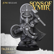 Highlands Miniatures - Sons Of Ymir - Dwarf Prince with Hammer and Shield