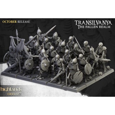 Highlands Miniatures - Transilvanya - Skeleton Warriors Swords with EMC