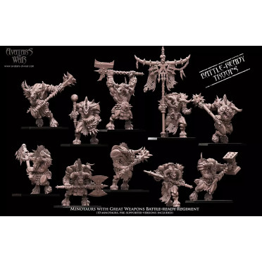 Avatars Of War - Minotaurs With Great Weapons Battle-Ready Regiment