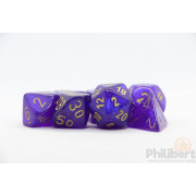 Set de 7 Dés JDR Chessex : Borealis Royal Purple / Gold Luminary