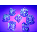 Set de 7 Dés JDR Chessex : Borealis Royal Purple / Gold Luminary 1
