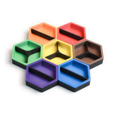Magnetic Token Trays Bundles - Hexagon with Dividers