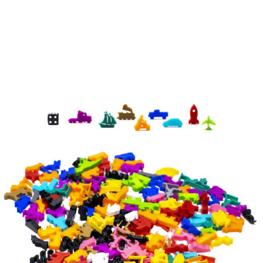 Vehicles Meeple 8pcs Set - Mixed Colors