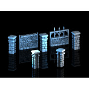 3D4U - Wall Graveyard Set - Medieval Town Set