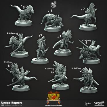 Cast n Play - Vagabons Sauriens - Raptors Unega