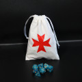 White dice bag - Red Templar Cross 0