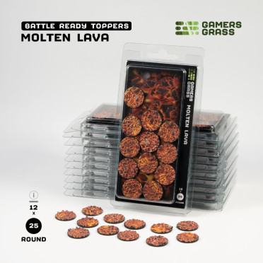Molten Lava Bases, Round 25mm (x10)