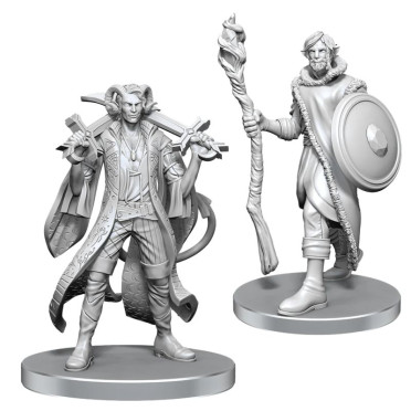 Critical Role Unpainted Miniatures: Mollymauk Tealeaf & Caduceus Clay