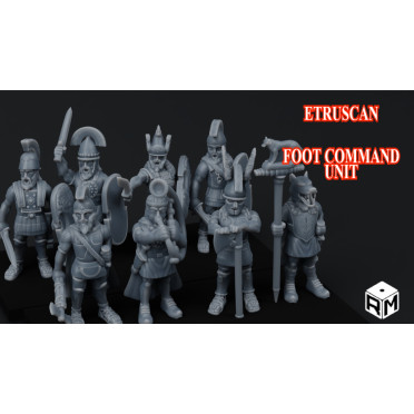 Rise Miniatures - Rise of Ancient Wars - Pack Etrusque - Unité de Commandement à Pied