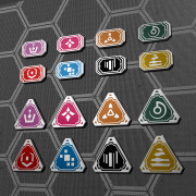 Twilight Imperium - Ensemble de jetons Command and Control en m&eacute;tal &eacute;maill&eacute;