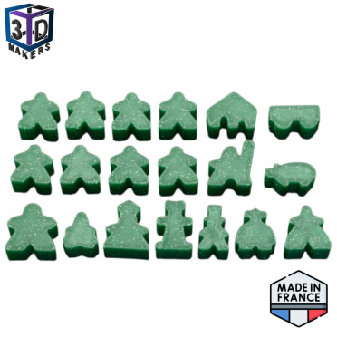 Set de 19 Meeples Joueur style Carcassonne