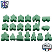 Set de 19 Meeples Joueur style Carcassonne