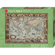 Puzzle - Willem Blaeu World - 1500 pi&egrave;ces
