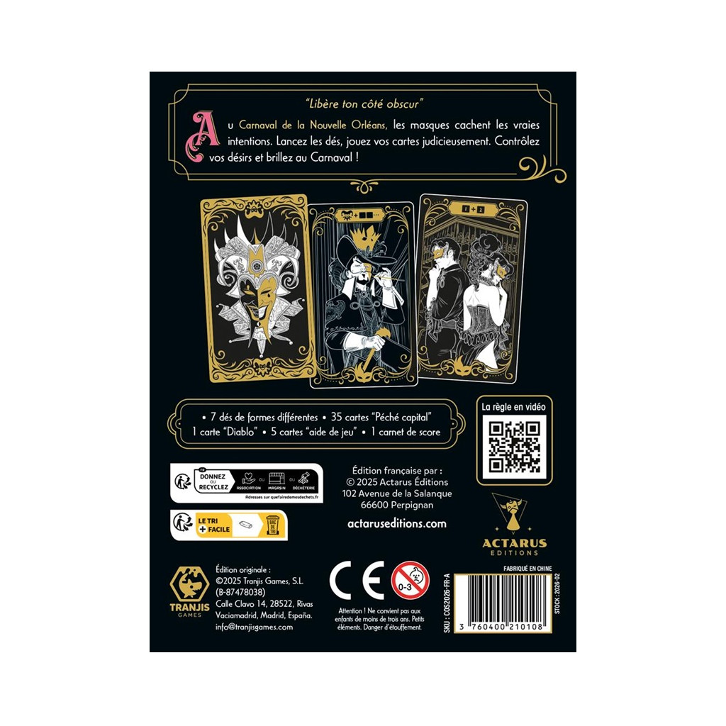 Buy Carnival of Sins - Actarus Editions - Board games