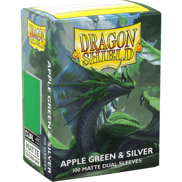 100 Dragon Shield Matte : Apple Green & Silver
