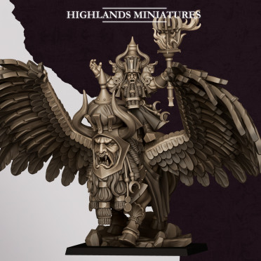 Highlands Miniatures - Sons Of Marduk -  Great Sorcerer of Marduk on Lamassu