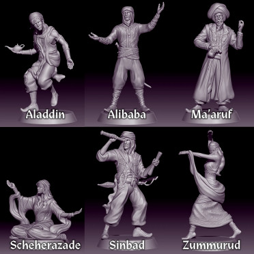 Tales of the Arabian Nights - Set of 6 Player Character Miniatures
