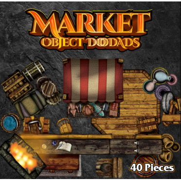 Boite de Roleplaying Objects - Market - 40 Pieces