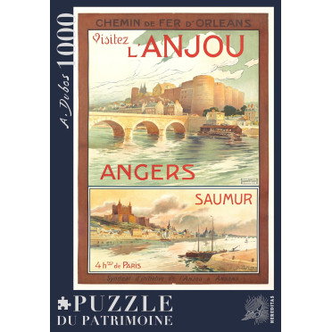 Boite de Puzzle - Angers-Saumur par A. Dubos - 1000 pièces