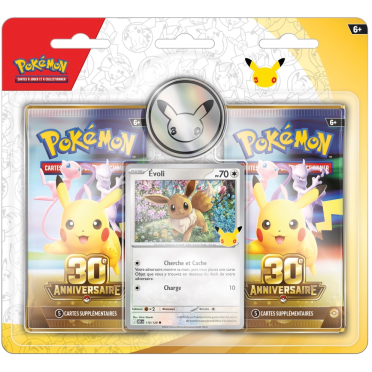 Boite de Pokémon - 30 ans : Pack deux Boosters - Evoli