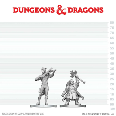 Boite de D&D Nolzur's Marvelous Miniatures: Tiefling Bard & Dwarf Cleric