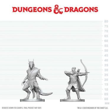 Boite de D&D Nolzur's Marvelous Miniatures: Elf Ranger & Dragonborn Monk