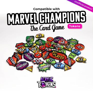 Boite de Marvel Champions : Le Jeu De Cartes - Jetons compatibles en Acrylique
