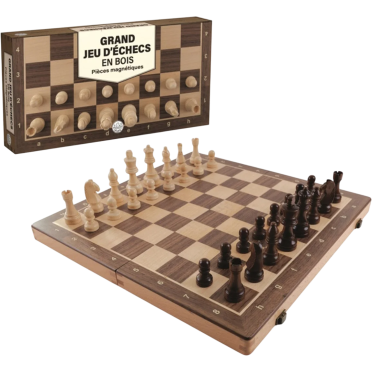 Boite de Grand jeu d’échecs magnétique en bois - Occasion
