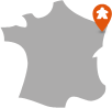 Carte de France avec un pointeur sur Strasbourg